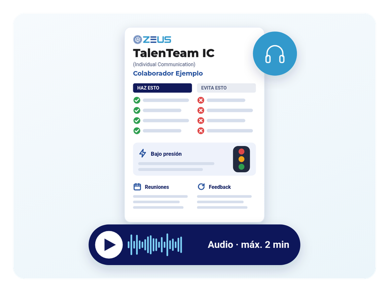 Illustration of a one-page communication guide with an explanatory audio
