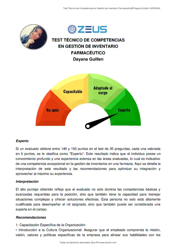 Technical Competency Test in Pharmaceutical Inventory Management