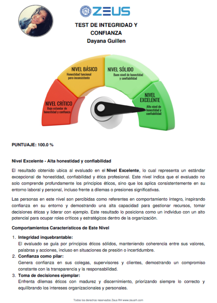 Test Integridad y Confianza